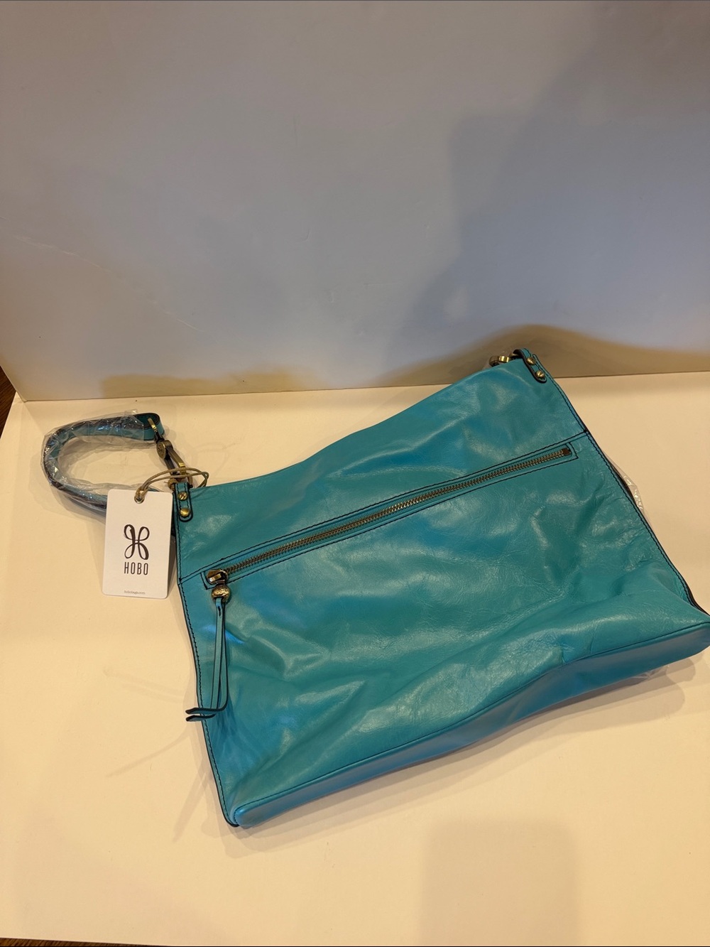 HOBO Turquoise Leather Hobo Shoulder Bag